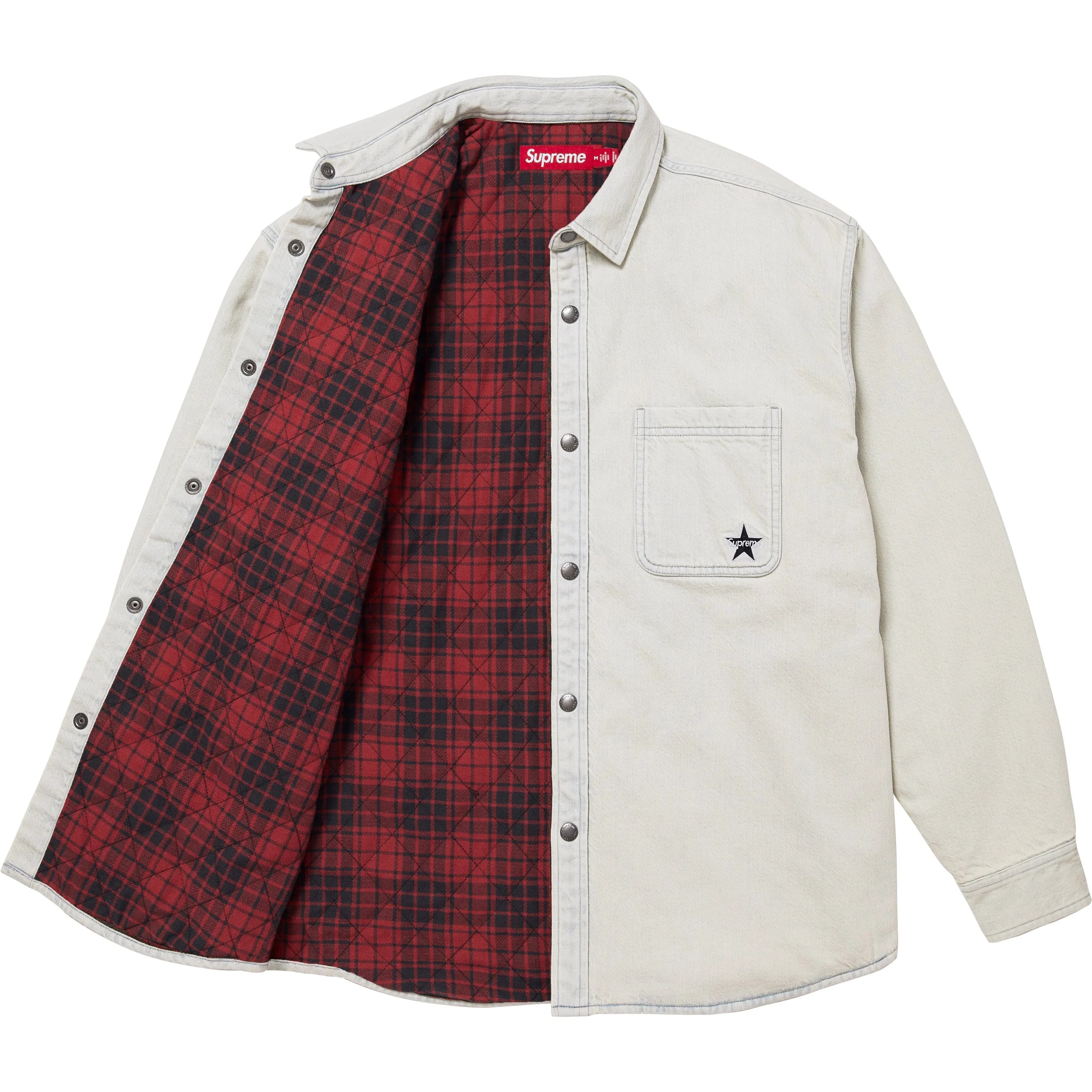 Quilted Lined Denim Snap Shirt view 8